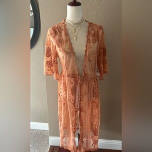 Lace cardigan embroidered detail